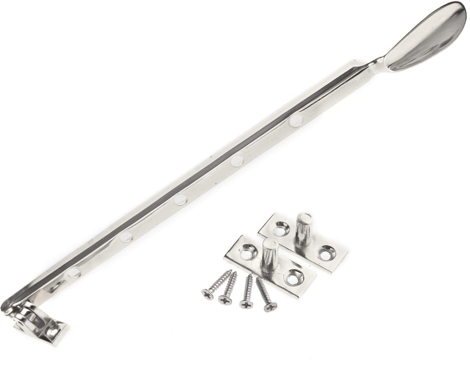 Be In Your Mind 325mm Casement Window Stay Casement Fastener Adjuster Pull Lock Catch with Fittings Silver Iron