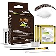 MinaiBrow Dark Brown Powder | Natural Spot Coloring Brow Tinting Kit with Brush | Water & Smudge Proof, Instant Brow Dye, 100% Gray Coverage