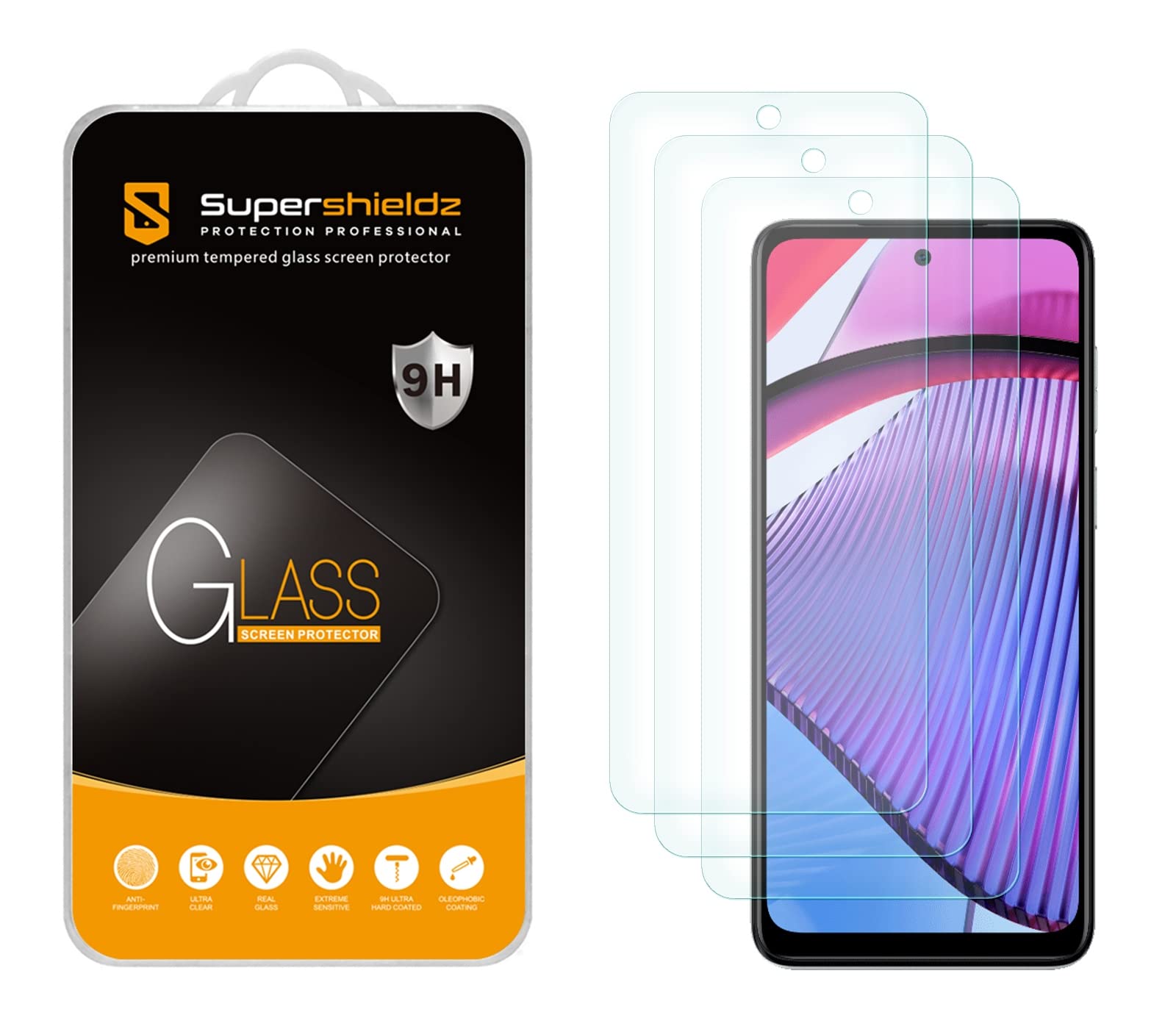 Supershieldz (3 Pack) Designed for Motorola Moto G 5G (2023) Tempered Glass Screen Protector, Anti Scratch, Bubble Free