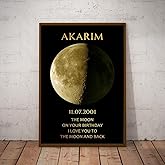 TT FlowGreen Personalized Moon Phase Poster, Custom Moon Phases for Birthday & Valentine's Day