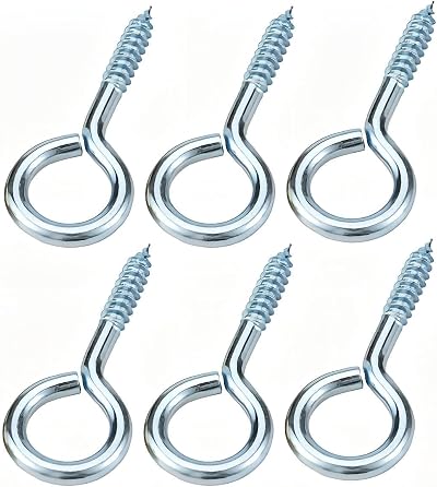 Qrity 20 PCS Eyelet Screws 30mm Self Tapping Ceiling Hook for Wood
