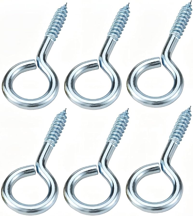 Qrity 20 PCS Eyelet Screws 30mm Self Tapping Ceiling Hook for Wood