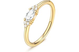 FUNEIA Gold Birthstone Rings for Women Non Tarnish Trendy Stackable Gold Rings that Don't Tarnish Dainty Emerald Green Gemstone Cubic Zirconia Wedding Engagement Ring for her Birthday Gifts Jewelry