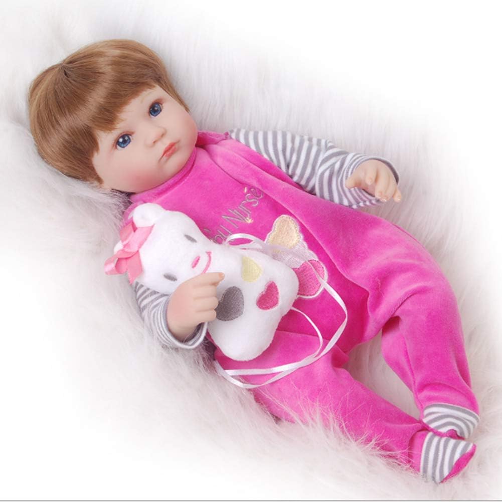 Prezzo NACHEN Reborn Bambola 42cm Simulazione Bambino Grandi Occhi Marrone Capelli paffuto Carino Ragazza Silicone Bambole Offerte