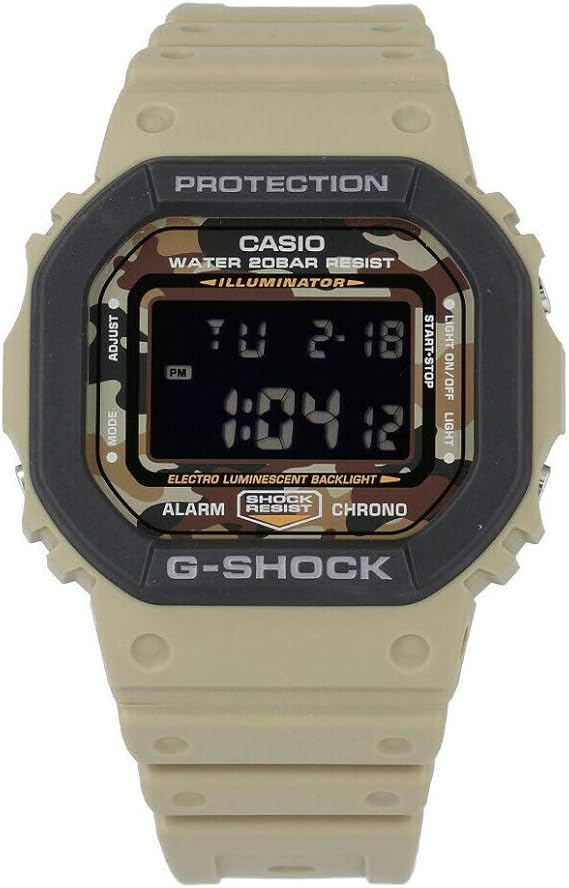Amazon Casio カシオ Gshock ジーショック 限定モデル 交換ベルト付き ユニティカラー ミリタリー カーキ サンドベージュ Dw 5610sus 5 スクエア デジタル カーキ メンズ 男性用 迷彩 並行輸入品 メンズ腕時計 腕時計 通販