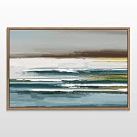 Framed Canvas Wall Art Abstract Ocean Seascape Canvas Prints Home Artwork Decoration for Living Room,Bedroom - 16x24 inches