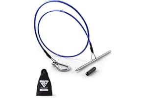 Rogue Endeavor Spearfishing Stringer- Coated Stainless Steel 33" Cable, Heavy Duty 2" Stainless Carabiner, 7.5" Inch Sharpened Rod + Carrying Bag