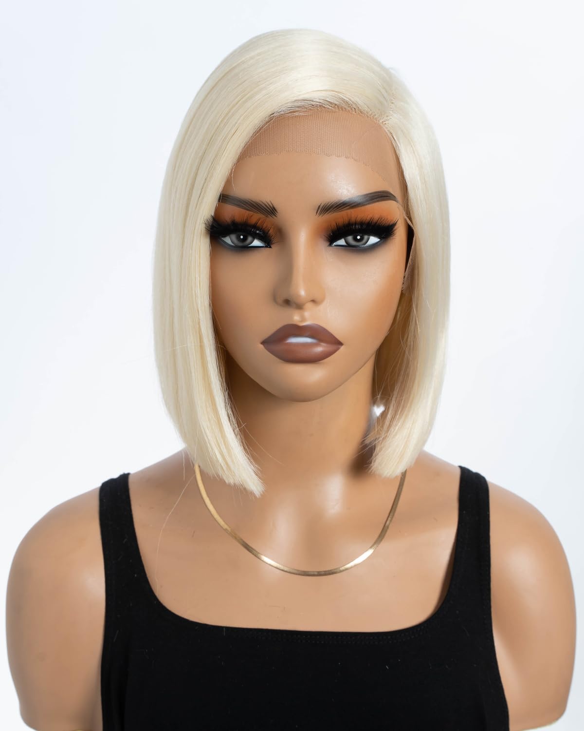 Style Icon Blonde Bob Lace Front Wigs Side Part Short Bob Wig for Women Synthetic Blunt Cut Bob Wigs 9 inch for Daily Party