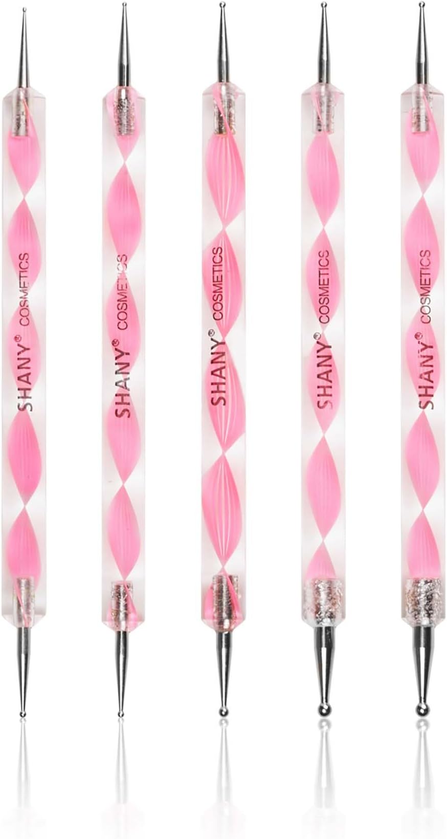 SHANY Dotting 5 X 2 Way Marbleizing Pen Nail Art Manicure Pedicure Set, Baby Pink