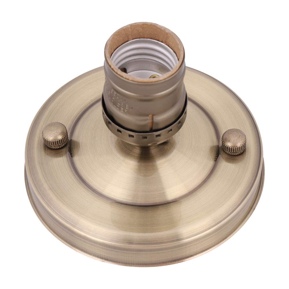 Fdit E27 Socket Adapter E26/E27 Vintage Industrial Ceiling/Wall Light Base Holder Pendant Bulb Lamp Screw Socket(Bronze)