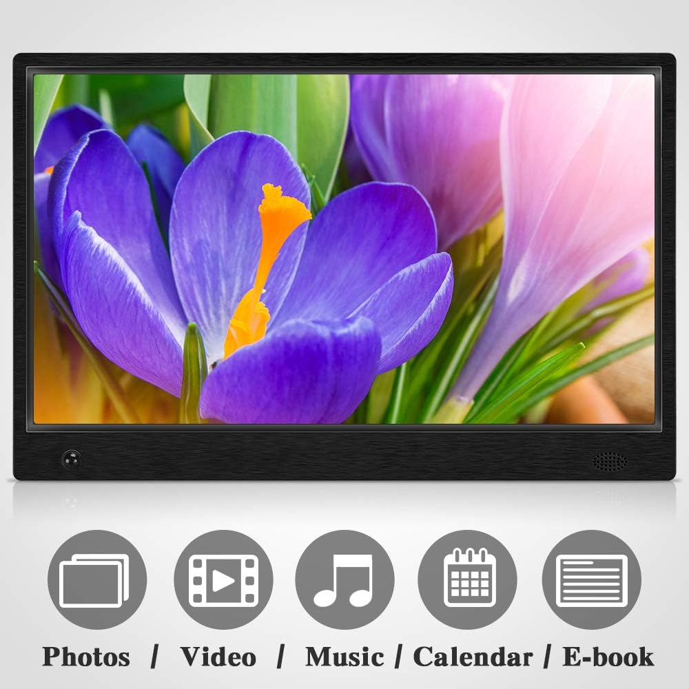 MRQ 14 Inch Full HD Digital Photo Frame Native 1080P High-Resolution IPS Screen, Digital Picture Frame with 180° Viewing Angle, Motion Sensor, Auto-Rotate, Display Photos Via SD, USB : Camera & Photo