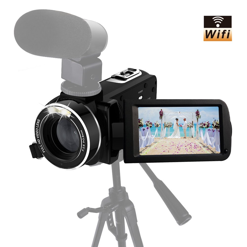 Camcorder Full HD 1080p 30fps Video Camera Support Shotgun Microphone Wifi Camera 3
