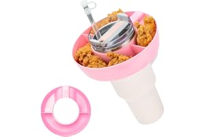DMTINTA Snack Bowl for Stanley 40 oz Tumbler with Handle, Tumbler Snack Tray Compatible with Stanley Cup 40 oz with Handle, Reusable Snack Ring for Stanley Cup Accessories,Snack Bowl Pink