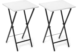 Acovy TV Tray Table Set of 2, TV Dinner Tray, Folding Table, Foldable TV-Trays, Side Table for Bed, Couch, Portable and Small Easy to Move