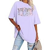 BANGELY Magical Shirt Women Cute Embroidered Magic Princess T-Shirt Family Vacation Shirt Casual Short Sleeve Tee Top