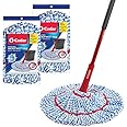 O-Cedar MicroTwist MAX Microfiber Twist Mop with 2 Extra Refills | Features Hands-Free Wringing | Extra Large 18-Inch Mop Head | Safe on All Floor Types,Red