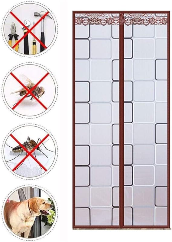 No Perforada Puerta De Pantalla Magnética, Cortina De Puerta Resistente