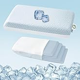 LOFE Adjustable Memory Foam Pillow - 4 Height from 1.2 to 4.8in, Cervical Pillow for Neck Pain Relief, CertiPUR-US Neck Support Pillow for Side Sleepers, Back/Stomach Sleepers, a Removable Cool Cover