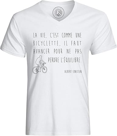 Fabulous T Shirt Homme Citations Celebres Albert Einstein La Vie C Est Comme Une Bicyclette Il Faut Avancer Pour Ne Pas Perdre L Equilibre Fabulous Amazon Fr Vetements Et Accessoires
