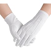 JISEN Men Police Formal Tuxedo Honor Guard Parade Nylon Cotton Non-slip Gloves (White, US One size)