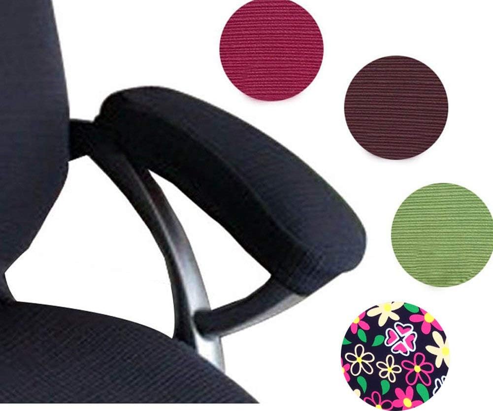 Trycooling 2 Set Polyester Removable Durable Machine Washable Office Chair Armrest Slipcovers Covers Pads (Length-30cm) (Black): Kitchen & Dining