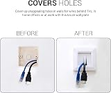 kwmobile Flush Brush Wall Plate 2x Single Gang White view 2