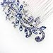 Faship Gorgeous Blue Crystal Floral Hair Comb - Blue