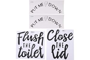 napkery Funny Toilet Stickers Flush The Toilet and Close The Lid Put Me Down Reminder Decoration Bathroom Sticker for DIY