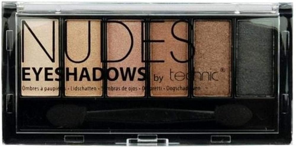 Technic Nudes Eyeshadow Palette - 6 Pigmented Natural Shimmer Shades 7.2g