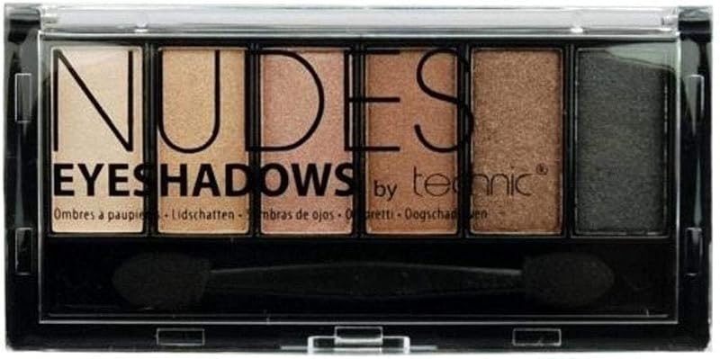 Technic Nudes Eyeshadow Palette - 6 Pigmented Natural Shimmer Shades 7.2g