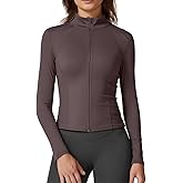 QINSEN Women's Full Zip Athletic Jacket Long Sleeve Double Lined Cropped Active Yoga Tops