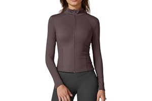 QINSEN Women's Full Zip Athletic Jacket Long Sleeve Double Lined Cropped Active Yoga Tops