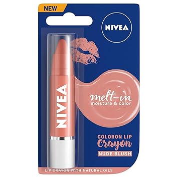 NIVEA Lip Crayon, Coloron Nude Blush, Lip Balm, 3g