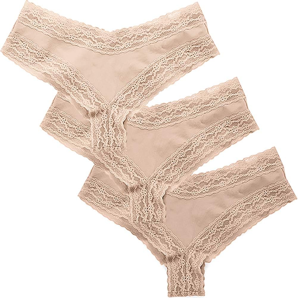 Victoria's Secret Lace Cheeky Panty Set of 3 at Amazon Women’s Clothing