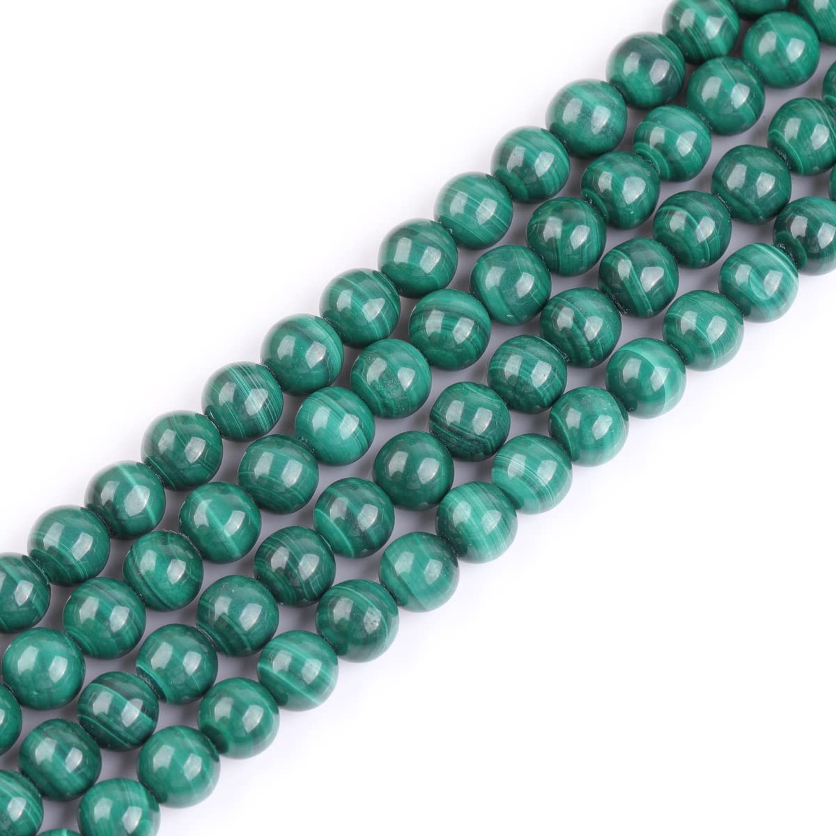 Sweet & Happy Girl's Store 6mm Round Gemstone Natural Malachite Grade A Beads Strand 15 Inch Jewellery Making Beads