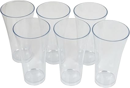 Amazon 6ピース 炭酸poly Heavyプラスチック飲料ガラスタンブラー 250 Ml 0 264 Quarts クリア Apx Un2a タンブラーグラス オンライン通販