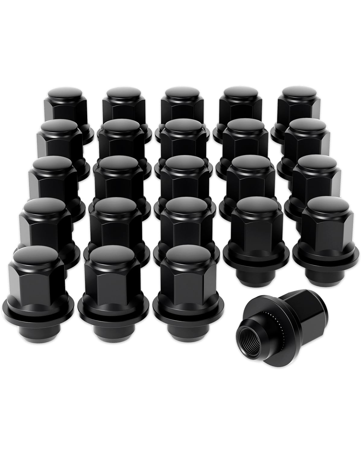 Photo 1 of Orion Motor Tech M12x1.5 Lug Nuts with Mag Seat, 13/16" 21mm Hex 1.46x1.18 in. Blackened Wheel Lug Nuts Compatible with Toyota Camry RAV4 Highlander Corolla Tacoma 4Runner Prius Sienna, Set of 24