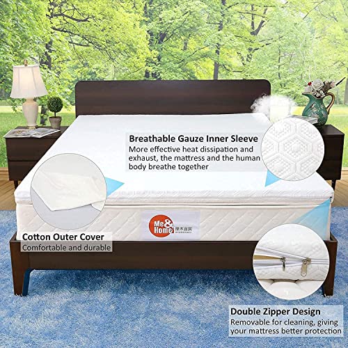 NESAILA 3.15 Inch Natural Latex Mattress Topper Twin XL Dual Layer Bamboo Charcoal Latex