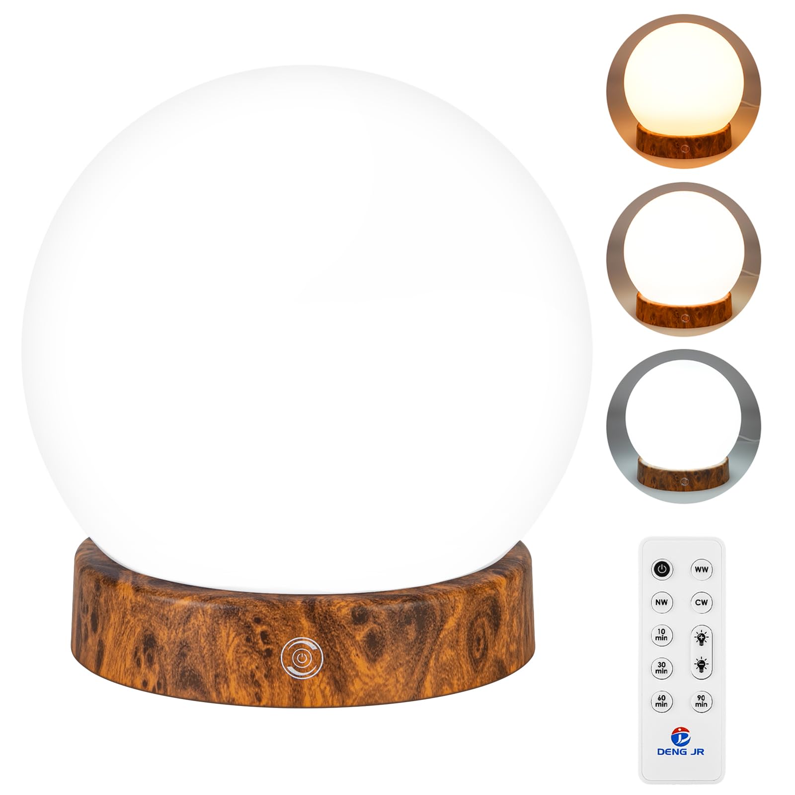 Deng Jr Sad Lamp, 10,000 Lux Sad Light Therapy Lamp with 360° Effective Field, UV-Free Sun Light with Remote Control, Adjustable Colors/Brightness and Timer, for Home/Office