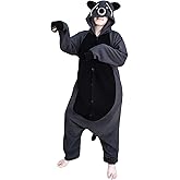 Funnyparty Animal Raccoon Pajamas Costume Unisex Adult Cosplay Jumpsuit