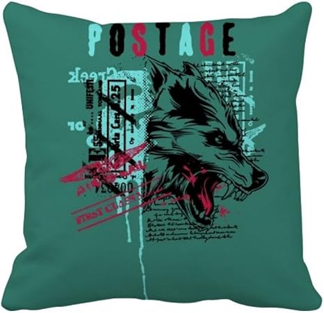 Amazon Co Jp 落書き通りオオカミの血のイラストパターン スクエアな枕を挿入してクッションカバーの家のソファの装飾贈り物 50cm X 50cm ホーム キッチン