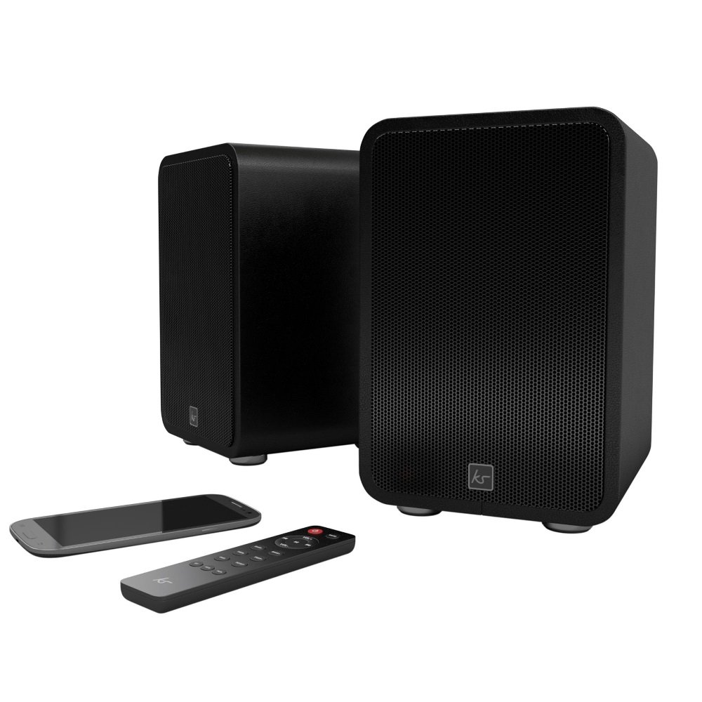 KitSound Reunion Bluetooth Wireless Bookshelf Studio Speakers, for use