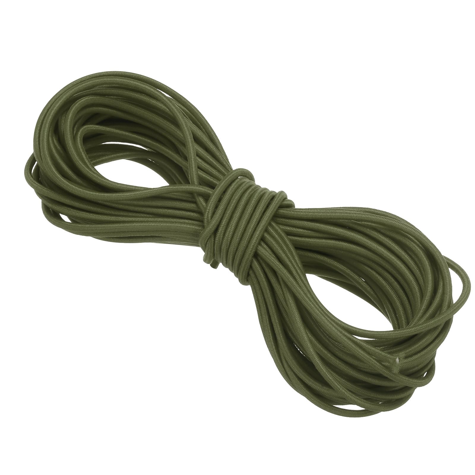 PATIKIL Bungee Cord Elastic Cord Heavy Stretch String Rope 3/32" 11 Yards(2.5mm x 10m) Army Green for Crafting DIY Sewing Hook Straps Camping Tie Down Strap