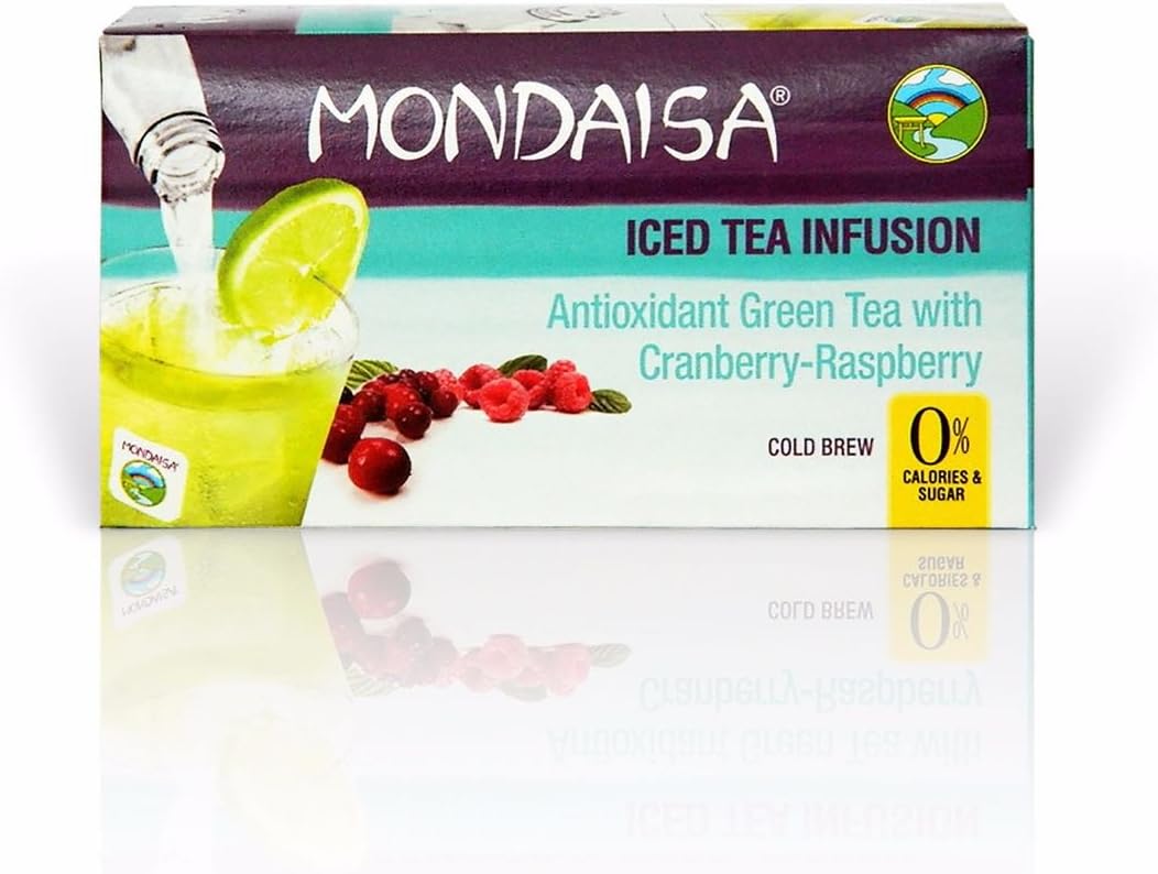 Mondaisa Antioxidant Green Tea With Cranberry-Raspberry Iced Tea Infusion, 40 Tea Bags, from Costa Rica.