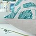 CaliTime Canvas Throw Pillow Cover Case for Couch Sofa Home, Peacock Feathers 18 X 18 Inches, Teal