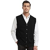 TopTie Mens Sweater Vest Solid Knitted Lightweight Thermal Cardigan