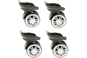 Baoblaze 4 Pieces 360 Swivel Luggage Wear Resistant Wheel Suitcase Replacement Repair Wheels Dual Roller Bearing Caster Roller (4pcs Without Brake&Screws)