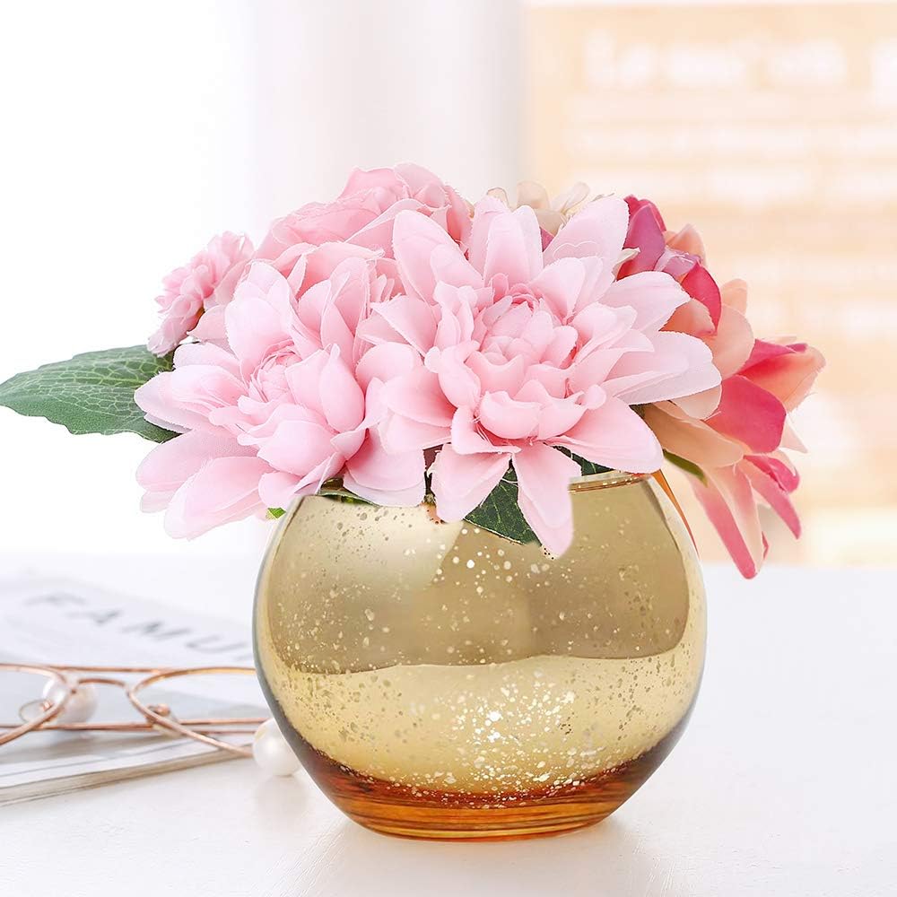 Set of 3 Bling Vase Round Golden Vase Silver Vase Rose Gold Vase Table Vase Party Vase Wedding Vase Centerpiece