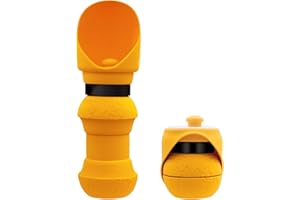 YG CULTURE 18 OZ Foldable Silicone Dog Water Bottle 500ML- Portable Outdoor Pet Hydration Solution, Leak-Proof, Easy to Carry, Perfect for Hiking, Travel, and Walking (Orange, 550ML)