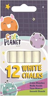 Craft Planet White Chalks Pack of 12 Standard for Kids School Garden Art